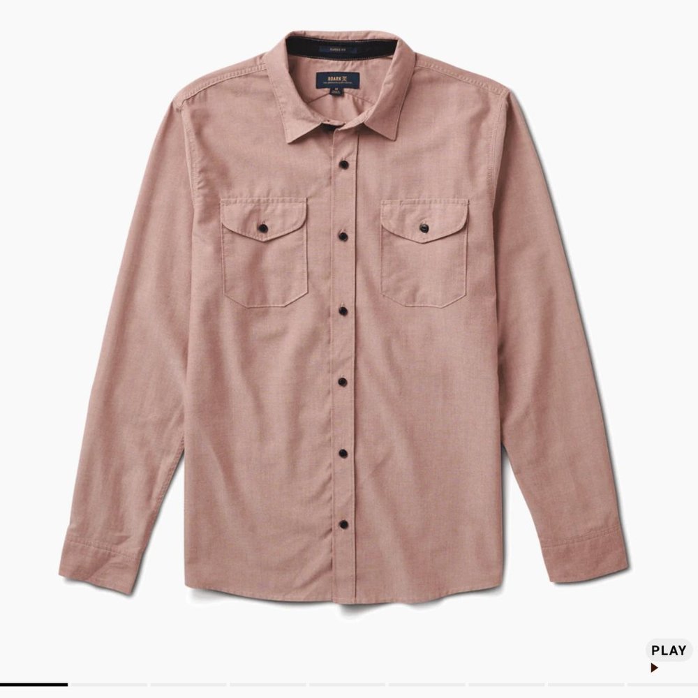 Roark Men's Well Worn Long Sleeve Oxford Shirt // Large